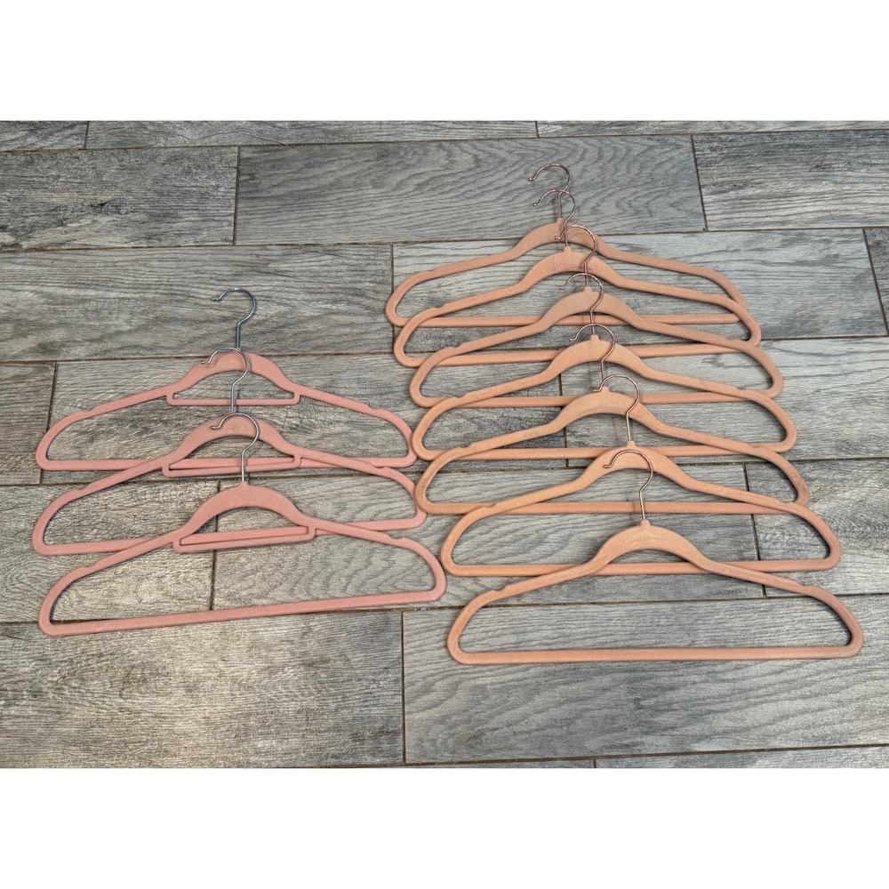 Velvet Non Slip Clothes Hangers Lot‎ of 10 Rose Gold Silver Peach Adult Storage